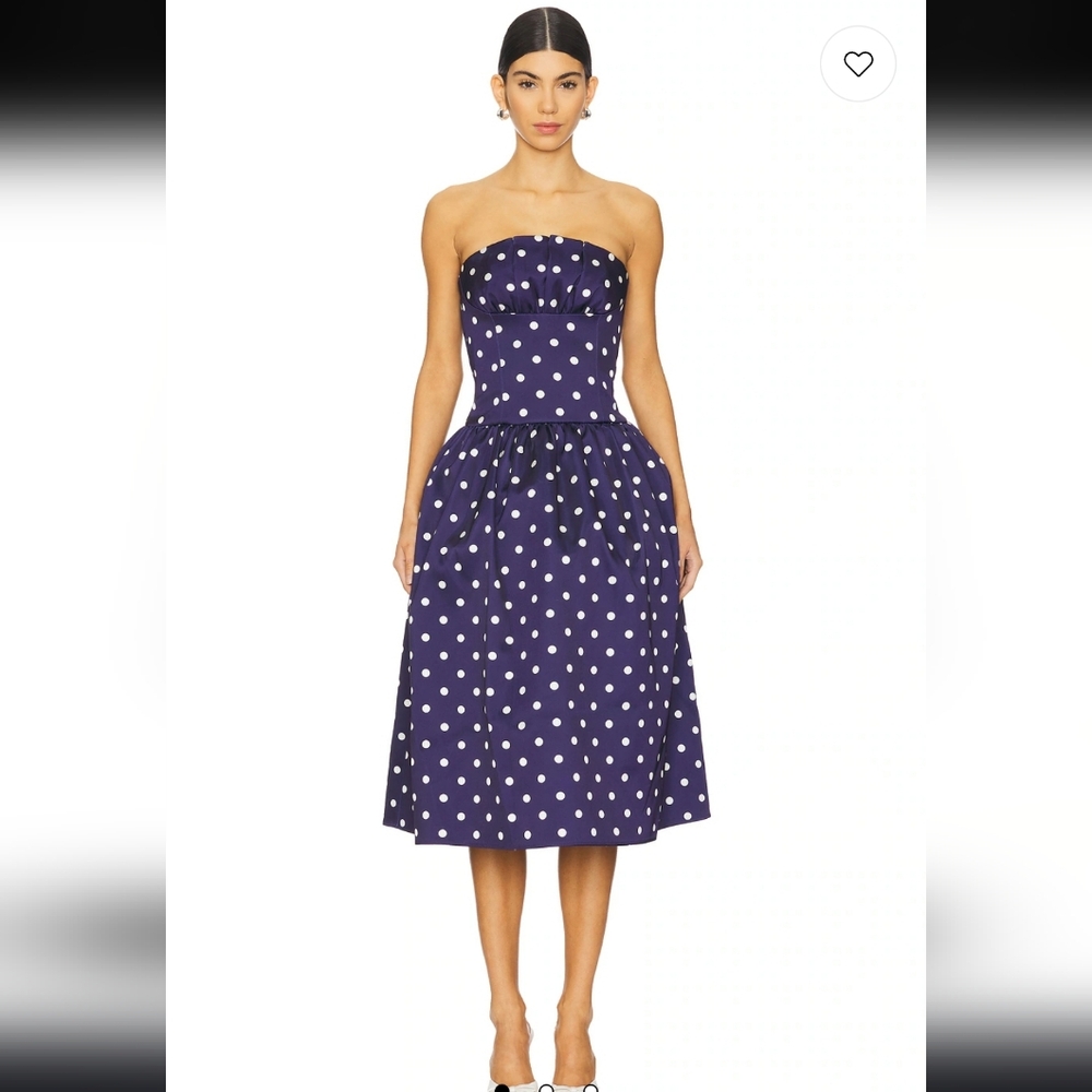 Self-Portrait Polka Dot Midi Dress